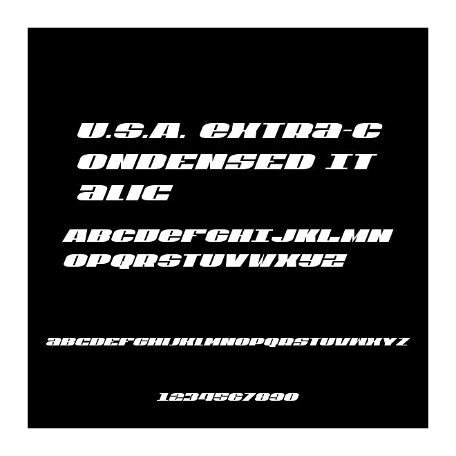 U.S.A. Extra-Condensed Italic