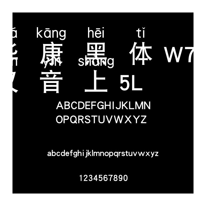 華康黑體W7寬漢音上5L